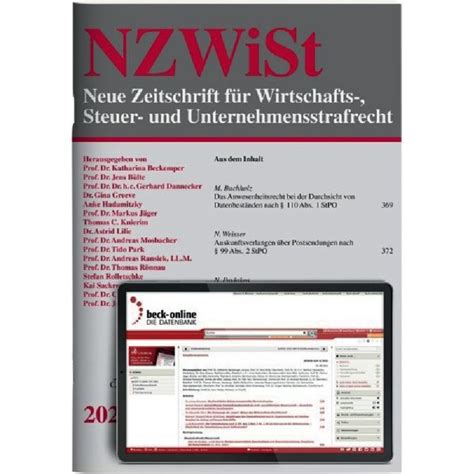 Nzwist Neue Zeitschrift Für Wirtschafts Steuer Und