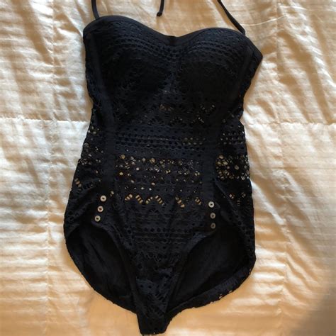 Black Lace One Piece Robin Piccone Swimsuit Gem