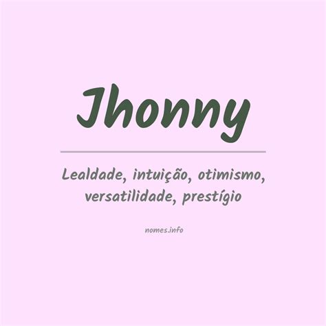 Significado Do Nome Jhonny