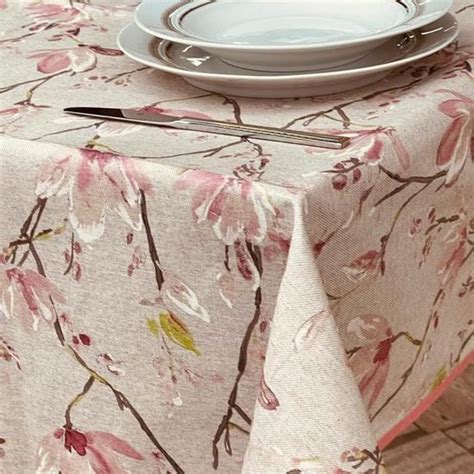 Nappe Anti Taches En Coton Enduit De R Sine Imperm Able Magnolia