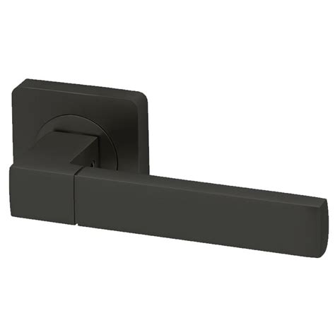 Intelligent Hardware Cube Lever Square Rose In Matt Satin Black