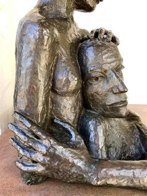 Mid Century Modern Bronze Sculpture Of A Couple Embraced At 1stdibs