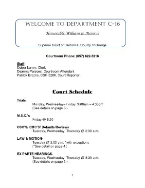 Fillable Online Occourts Welcome To Department C Superior Court