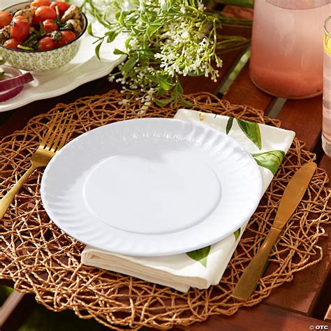 White Melamine Picnic Plate Set Of 12 Oriental Trading