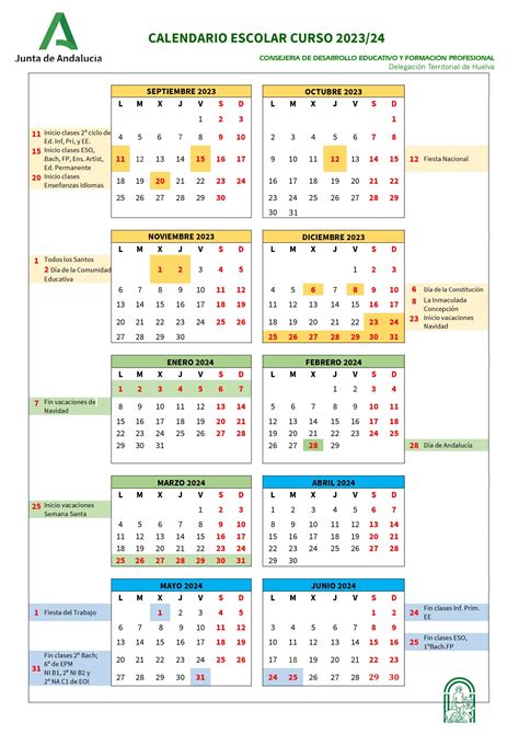 Calendario Escolar Huelva Capital Image To U