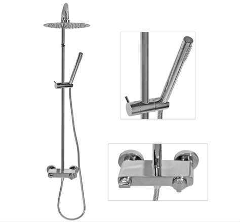 Duschsystem LUVA Selection mit Thermostat Regendusche Edelstahl ...