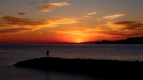 Banco De Imagens Mar Por Do Sol Dom Agua Silhueta Nuvens C U