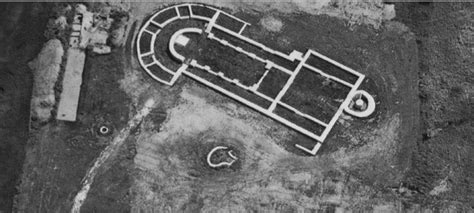 Aerial Photograph Of The Reconstructed Ground Plan Of St Hadrian S