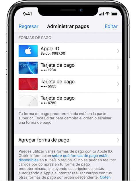 Cambiar Agregar O Eliminar M Todos De Pago Del Apple Id Soporte