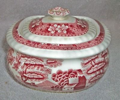 OLD STAMP COPELAND SPODE PINK TOWER COVERED SUGAR BOWL Antique Price