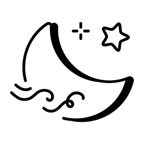 Premium Vector | A drawing of a moon and star.