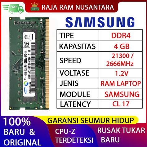 Jual Ram Laptop Samsung Ddr Gb Mhz Ori Gaming Ram Nb Ddr