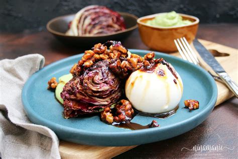 Gebratener Radicchio Mit Burrata Auf Avocadocreme Ninamanie