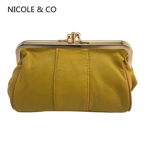 Nicole Co Original Metal Hasp Small Wallet Women Mini Coin Purse Female