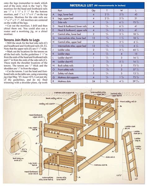 Mission Style Bunk Bed Plans • Woodarchivist