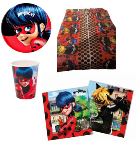 Miraculous Ladybug Party Pack Cups Plates Serviettes And Table Cover