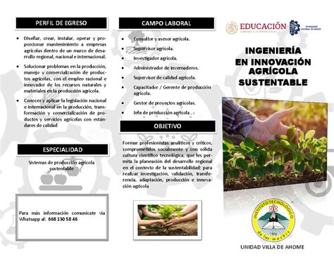 Ingeniria En Innovacion Agricola Sustentable Unidad Villa De Ahome