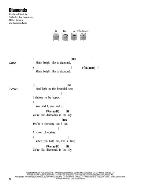 Diamonds by Rihanna - Guitar Chords/Lyrics - Guitar Instructor