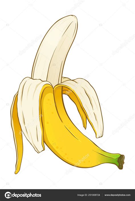 Half Peeled Ripe Banana Stock Vector by ©yusak_p 251008724