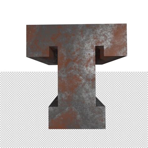 Premium Psd Letter T Rusty Iron Text Effect D Render