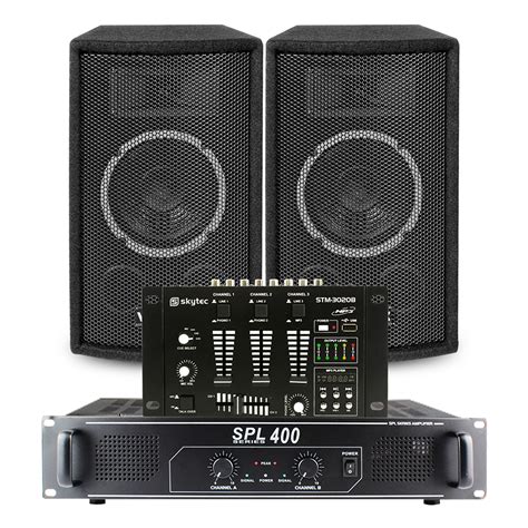 Vonyx Sl Passive Dj Pa Speakers Pair Mixer Spl Amplifier