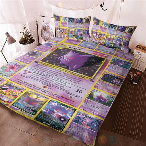HOT Anime Pokemon Gengar Cards Luxury Bedding Set Express Your Unique