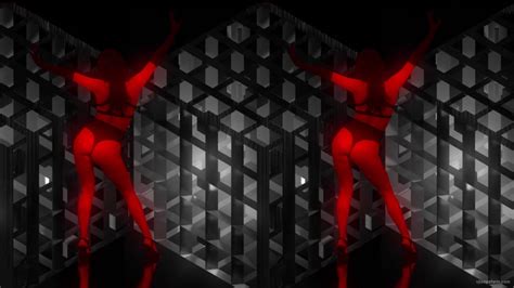 Red Sexy Double Girl On Pattern Motion Background Video Vj Loop Vj