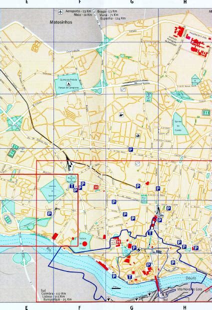Northern & Center Porto City Map, Portugal