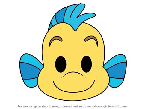 How To Draw Flounder From Disney Emoji Blitz Disney Emoji Blitz Step