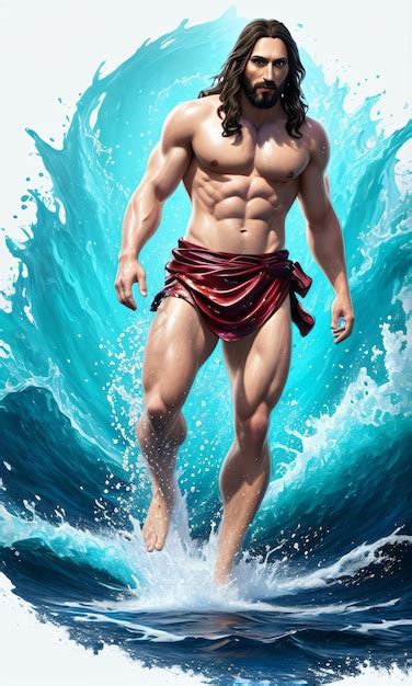 Premium AI Image | Digital image of realistic muscular Jesus Christ in ...