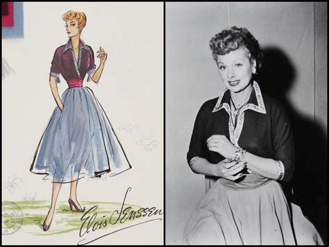 Lucille Ball I Love Lucy Costume Sketch and finished outfit by Elois Jenssen (1954)