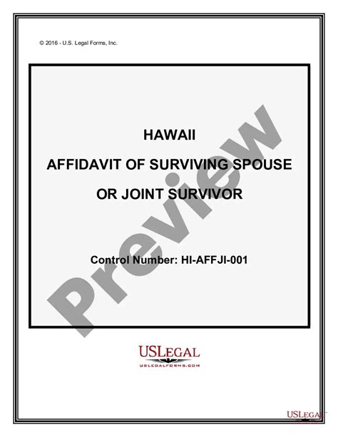 Affidavit Of Survivorship With Right US Legal Forms