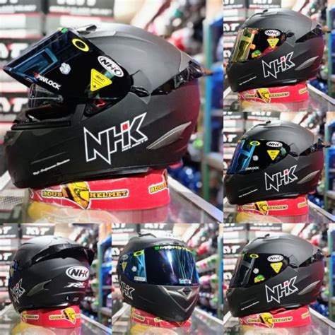 Jual Helm Nhk Rx9 Polos Black Doff Hitam Doff Paket Ganteng Visor Flat