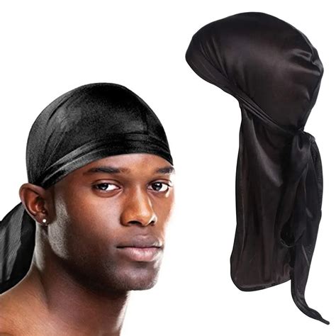 Unisex Silky Durags Bandanas Turban Hat Wigs Doo Men Satin Durag Biker