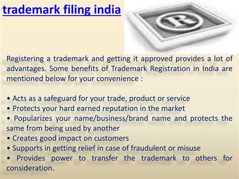 Ppt Trademark Registration India Its Process And Benefits