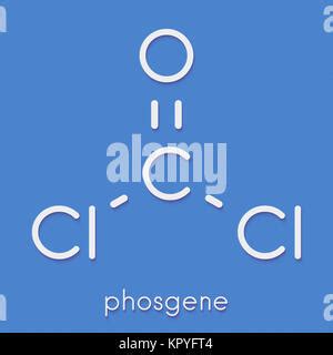 Phosgene molecule. Common chemical reagent, also used as chemical ...