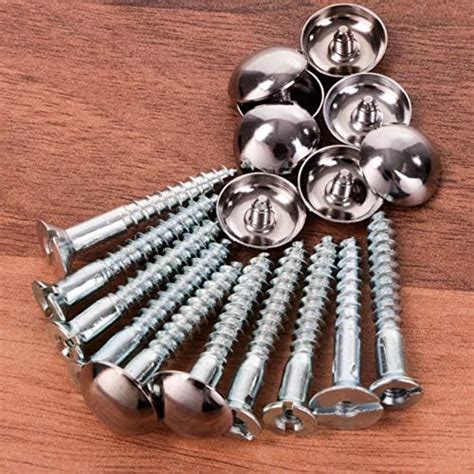 Merriway BH02144 4 Pcs Zinc Plated Mirror Screw 50mm 2 Inch With