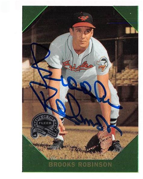 Brooks Robinson Autographed Baseball Card Baltimore Orioles