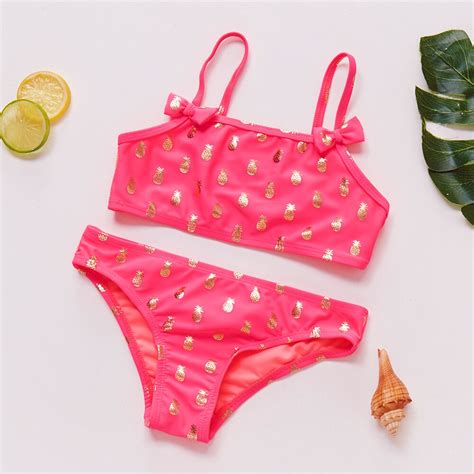 Gebroeid Ananas Bikini Voor Meisje Tankini Suits B Grandado