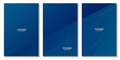 Premium Vector Covers Set Abstract Dark Blue Geometric Background