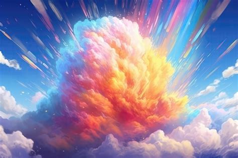 Premium AI Image Rainbow Cloud Sky Generative AI