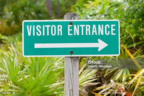 Visitor Entrance Sign Stock Photo Download Image Now Arrow Symbol