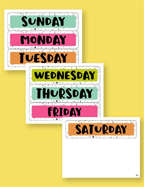 Days Of The Week Printable Labels