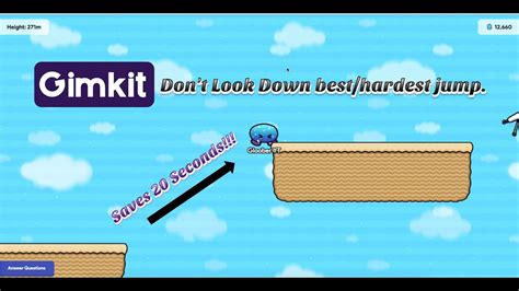 Gimkit Don T Look Down Best Hardest Jump Youtube