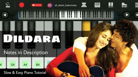 Dildara Piano Tutorial Ra One Easy Perfect Piano Tutorial Notes In