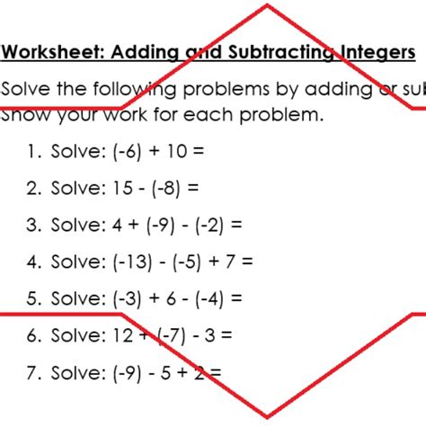 Mathematics Activity And Answers Adding And Subtracting Integers Worksheets Library