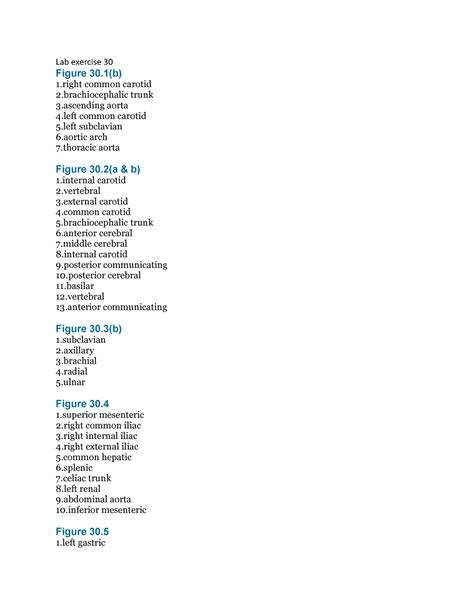 Lab Exercise 30 Reviewing Your Knowledge Tortora Lab Exercise 30