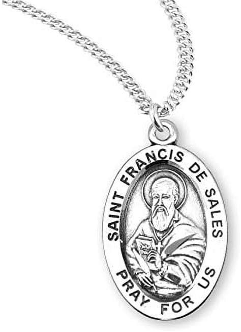 Silver St. Francis De Sales Medal With 20" Necklace - Walmart.com