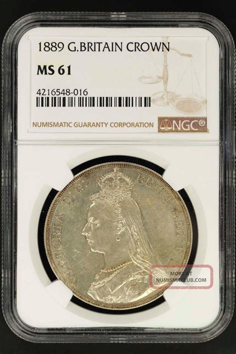 1889 Great Britain Sterling Silver Crown Ngc Ms 61 147128