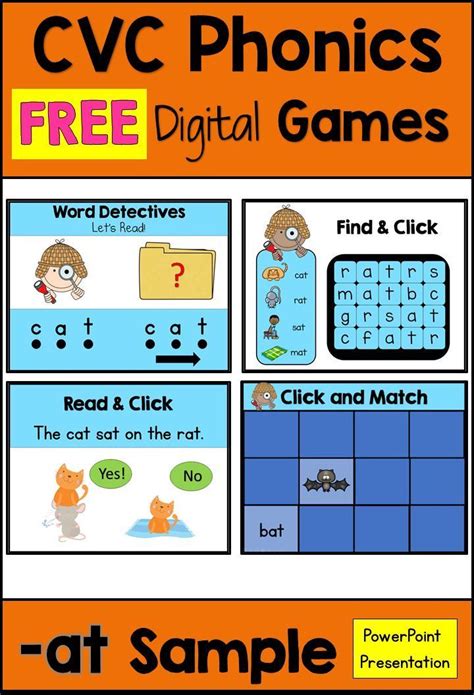 Phonics Game Cvc Interactive Short Vowel Digital Activities For Powerpoint Free Phonics